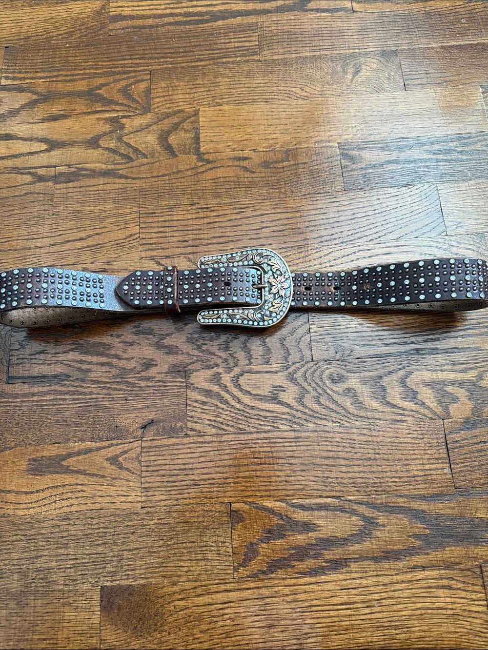 Nocona Brown Studded Leather Belt